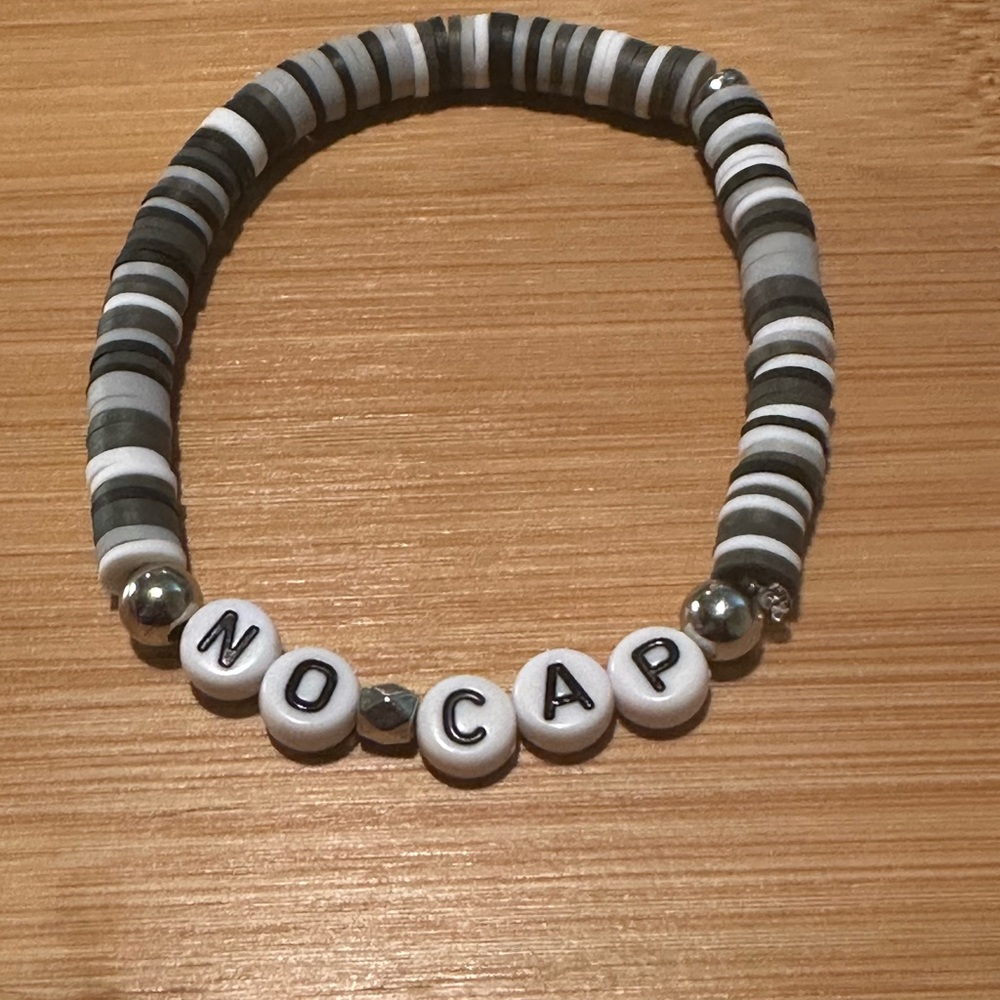 Handmade Polymer Clay  “No Cap” Stretch Bead Bracelet 7 inches